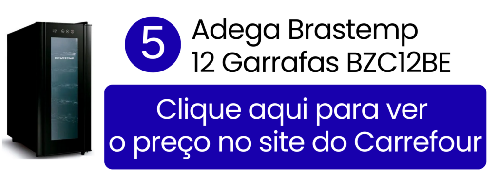Adega climatizada Brastemp BZC12BE 12 garrafas preta no Carrefour.