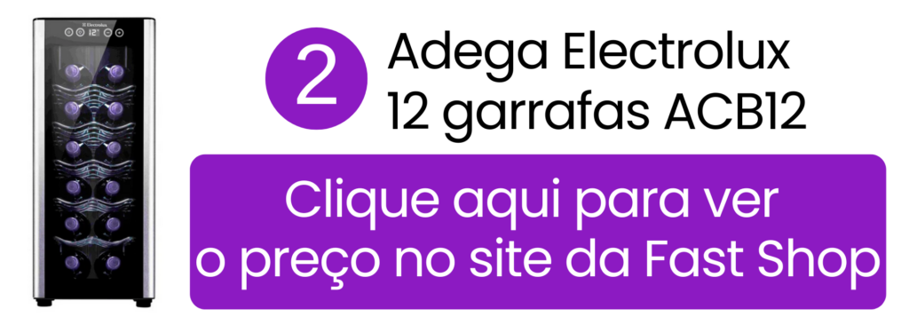 Adega Electrolux 12 garrafas com controle de temperatura na Fast Shop.