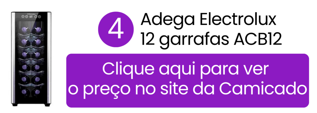 Adega Electrolux 12 garrafas ACB12 com iluminação LED na Camicado.