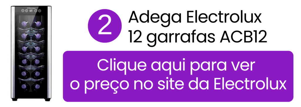 Adega de vinho climatizada Electrolux 12 garrafas na loja oficial.