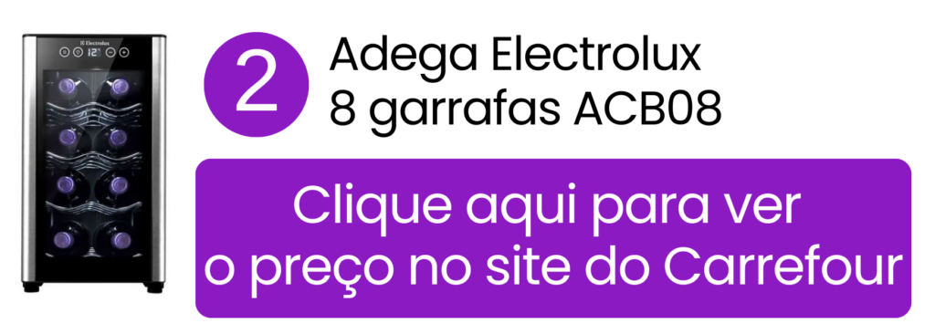 Oferta adega Electrolux 8 garrafas bivolt no Carrefour.