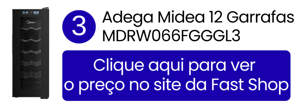 Adega Midea 12 garrafas MDRW066FGGGL3 com painel touch na Fast Shop.
