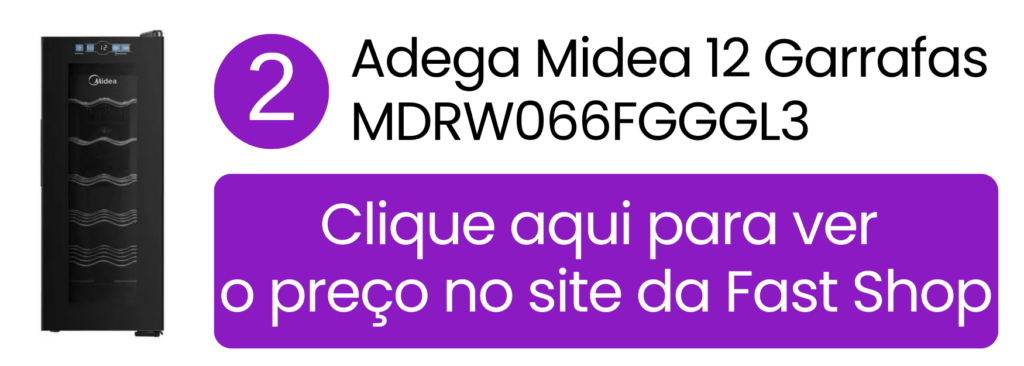 Adega Midea 12 garrafas MDRW066FGGGL3 com painel touch na Fast Shop.