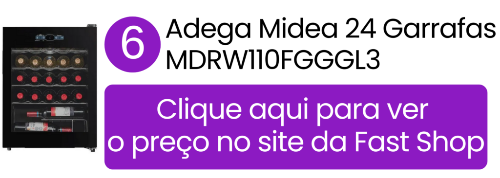 Adega Midea 24 garrafas porta de vidro na Fast Shop.