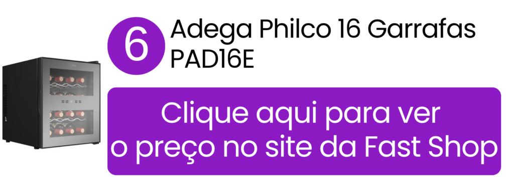 Adega Philco 16 garrafas PAD16E com display digital bivolt na Fast Shop.