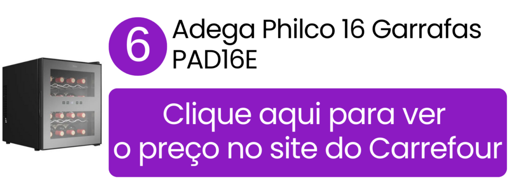Adega Philco 16 garrafas bivolt com controle de temperatura no Carrefour.
