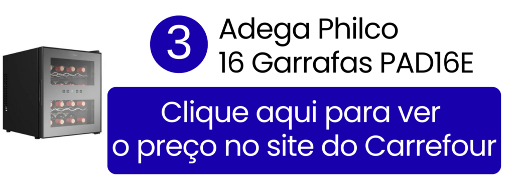 Adega Philco 16 garrafas bivolt com controle de temperatura no Carrefour.