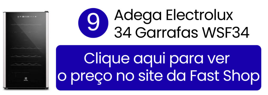 Adega Electrolux 34 garrafas com painel digital na Fast Shop.
