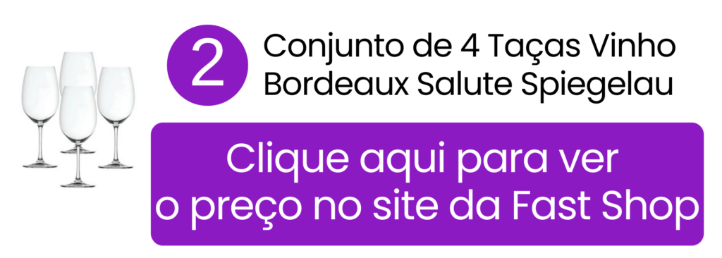 Conjunto de 4 taças de cristal para vinho Bordeaux Spiegelau na Fast Shop.