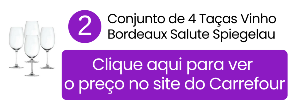 Jogo de taças Spiegelau Salute para vinhos tintos encorpados no Carrefour.