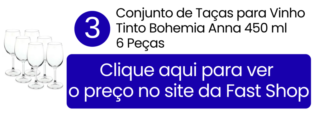 Conjunto de 6 taças Bohemia Anna em cristal ecológico 450ml na Fast Shop.