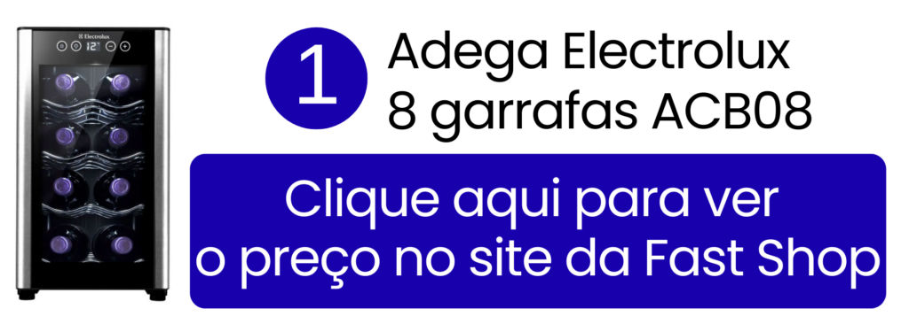Oferta da adega climatizada Electrolux ACB08 na Fast Shop.