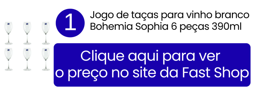 Jogo de 6 taças Bohemia Sophia 390ml para vinhos brancos na Fast Shop.