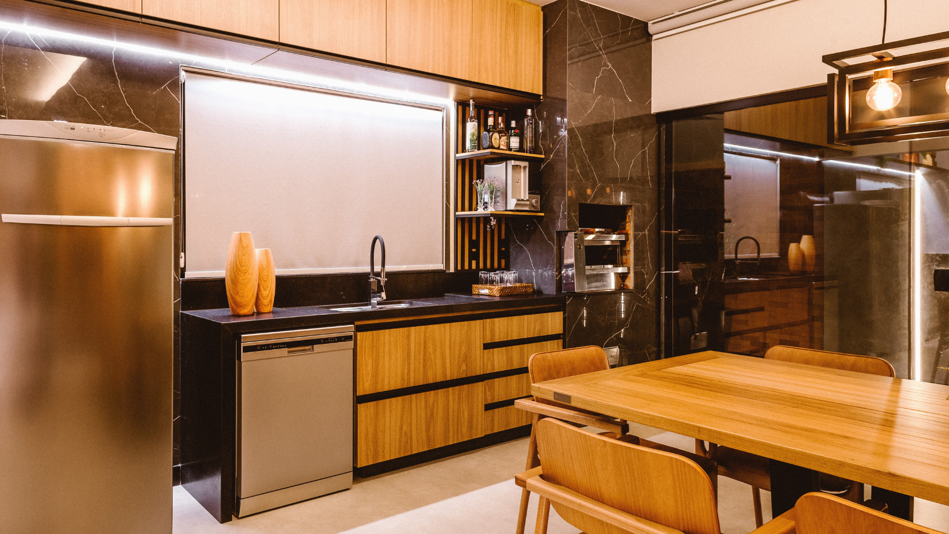 Cozinha com churrasqueira