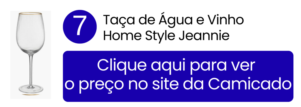 Taça de água e vinho Home Style Jeannie em vidro com acabamento clássico na Camicado.