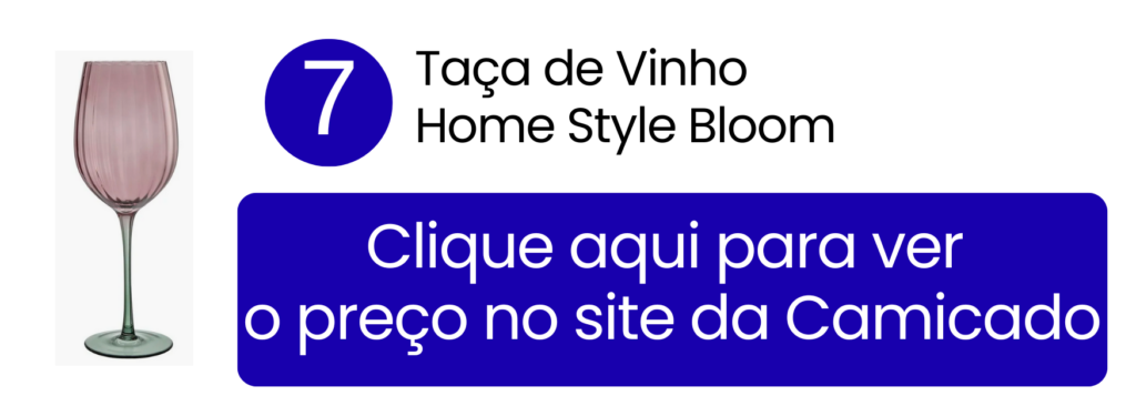 Taça de vinho Home Style Bloom em vidro transparente com haste alongada na Camicado.