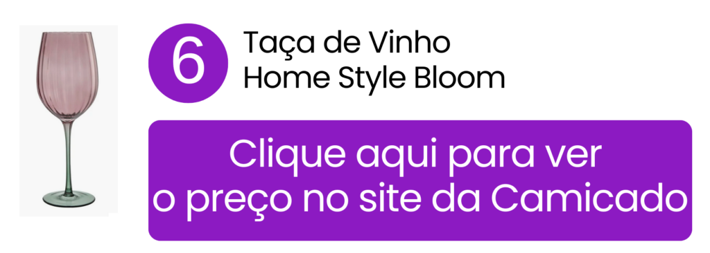 Taça de vinho Home Style Bloom em vidro transparente com haste fina na Camicado.