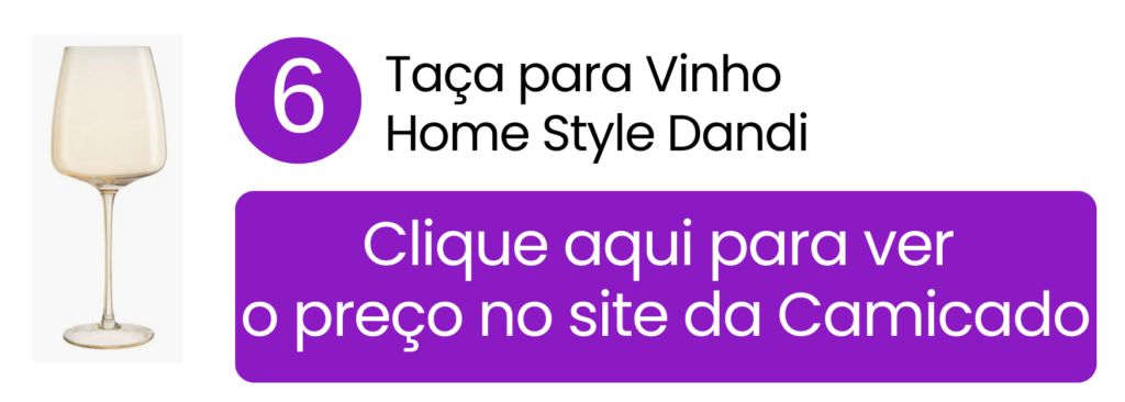 Taça para vinho Home Style Dandi em vidro transparente com design minimalista na Camicado.