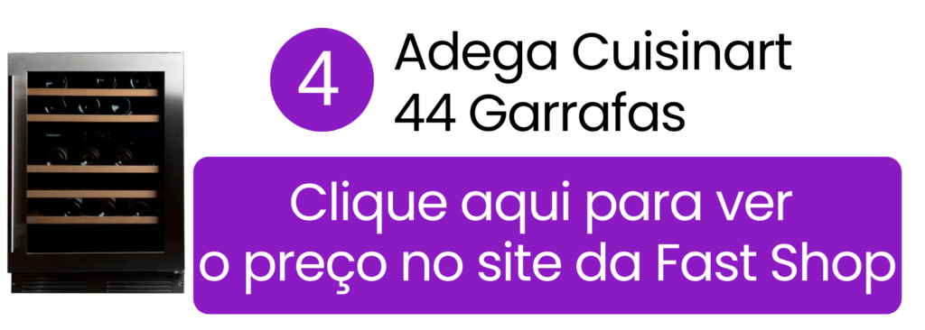 Comprar adega Dual Zone Cuisinart Inox 44 garrafas na Fast Shop.