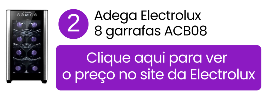 Adega climatizada Electrolux 8 garrafas na loja oficial.