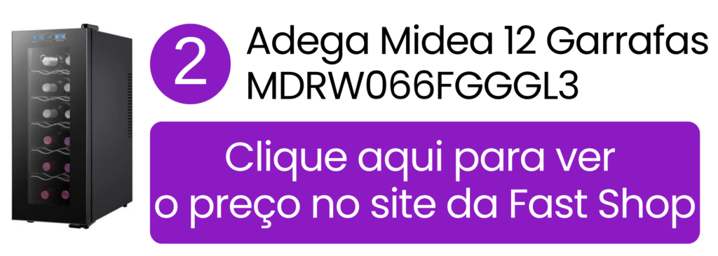 Comprar adega Midea 12 garrafas porta de vidro na Fast Shop.
