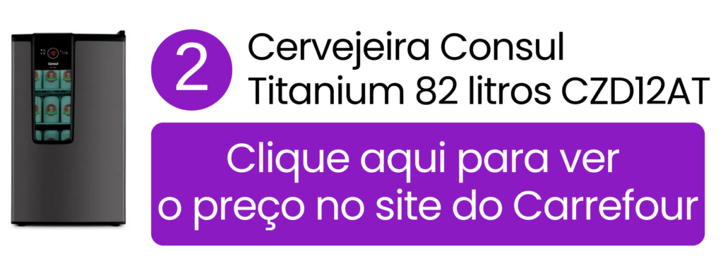 Cervejeira vertical Consul 82 litros Frost Free cor Titanium no Carrefour.