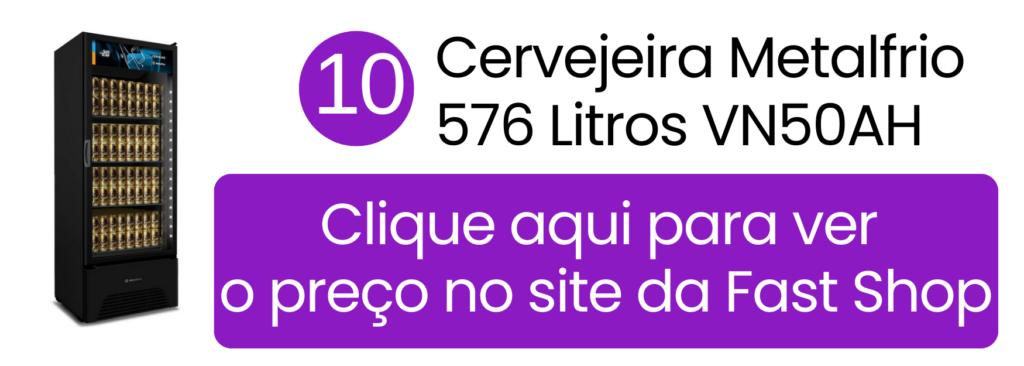 Cervejeira Metalfrio 576 litros modelo VN50AH preta na Fast Shop.