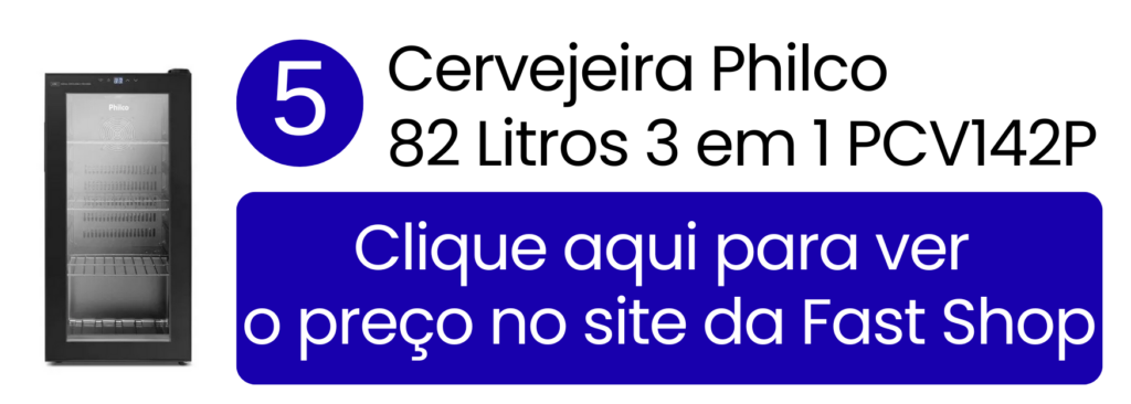 Cervejeira Philco 82 litros 3 em 1 preta modelo PCV142P na Fast Shop.