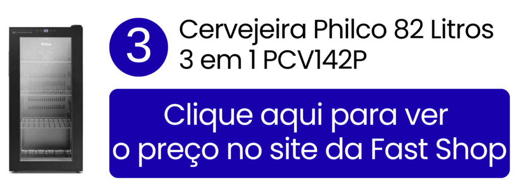 Cervejeira Philco 82 litros 3 em 1 preta modelo PCV142P na Fast Shop.