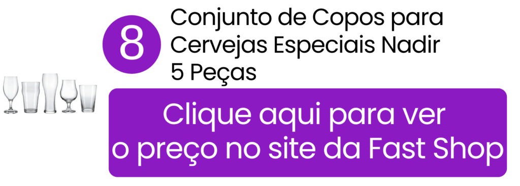 Conjunto de copos para cervejas especiais Nadir com 5 formatos diferentes na Fast Shop.