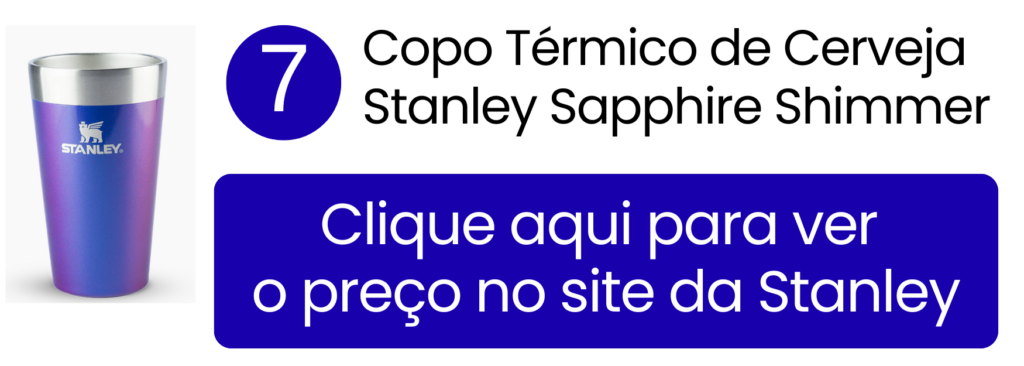Copo térmico de cerveja Stanley cor Sapphire Shimmer com brilho na loja oficial Stanley.