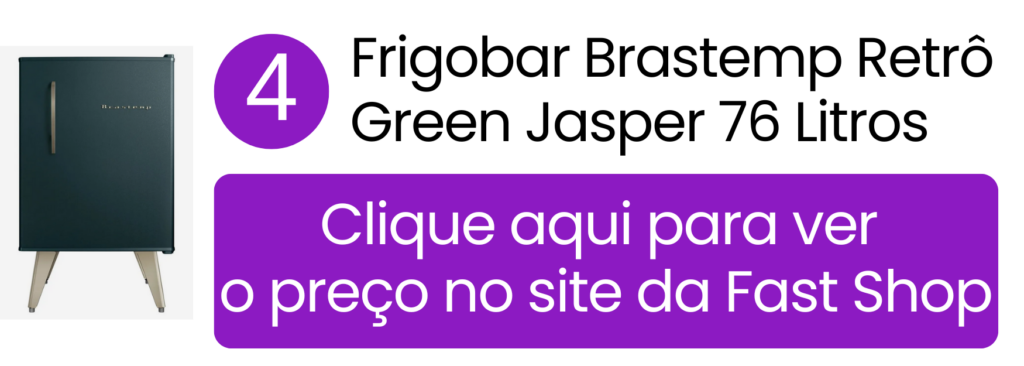 Frigobar Brastemp Retrô 76 litros cor Green Jasper na Fast Shop.