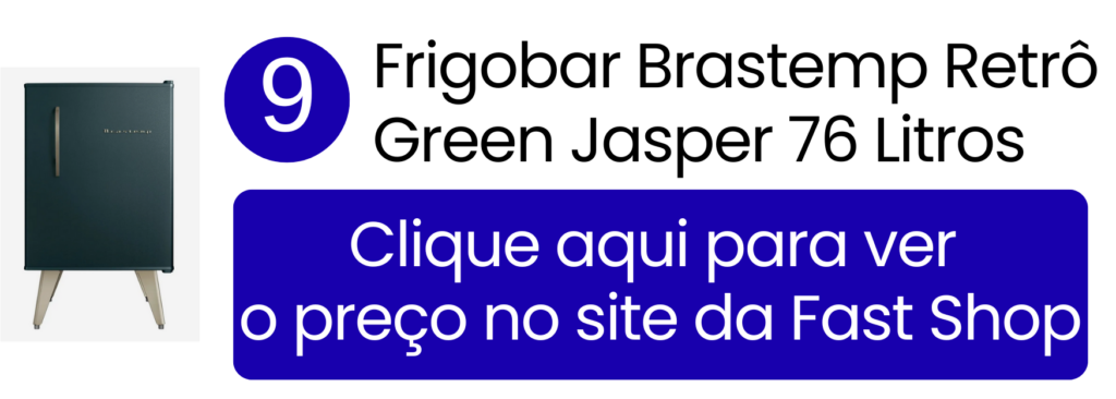Frigobar Brastemp Retrô 76 litros cor Green Jasper na Fast Shop.