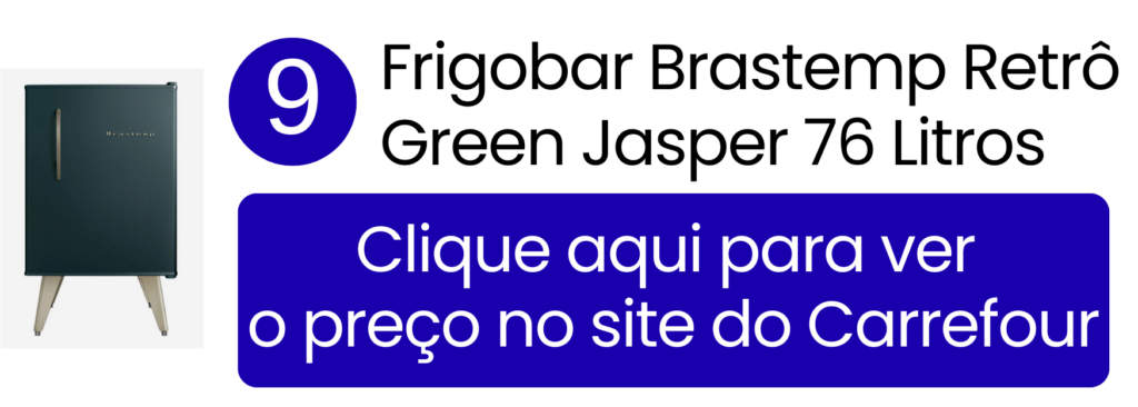 Frigobar Brastemp Retrô 76 litros verde Jasper no Carrefour.