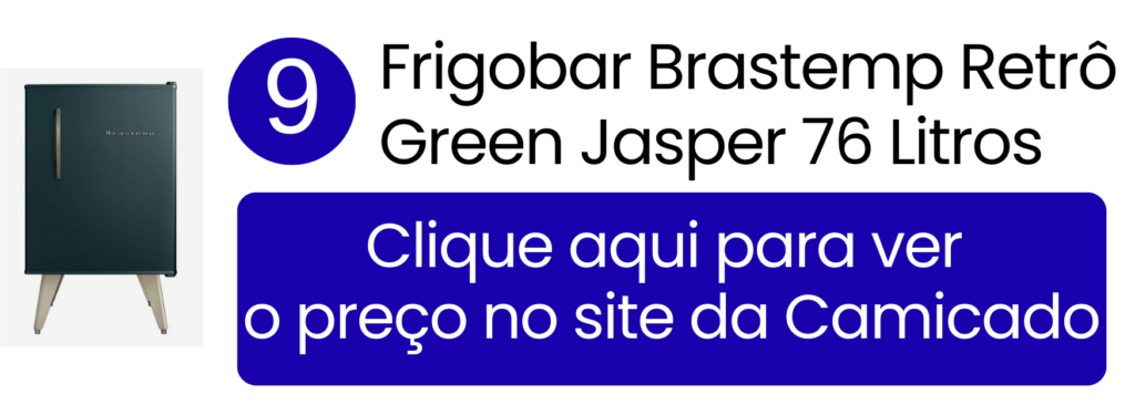 Frigobar Brastemp Retrô 76 litros verde modelo BRA08HN na Camicado.