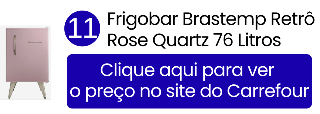 Frigobar Brastemp Retrô 76 litros Rose Quartz no Carrefour.