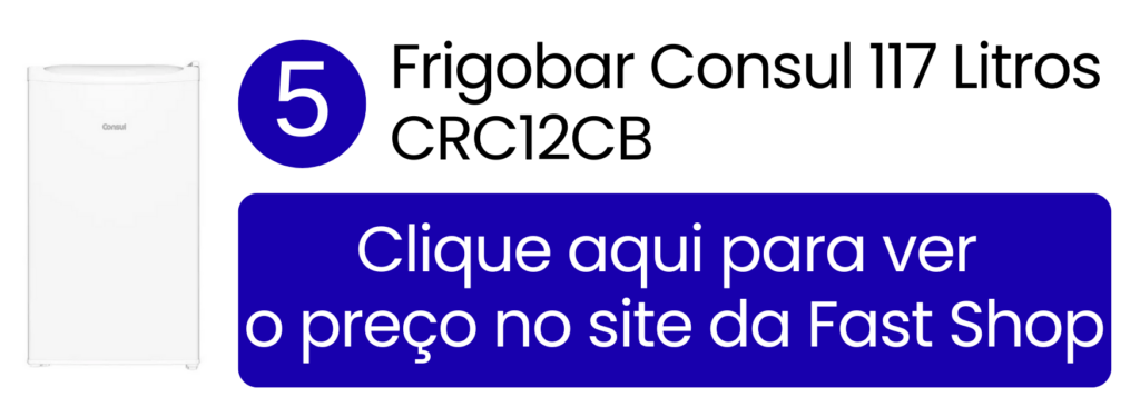 Frigobar Consul 117 litros branco com gaveta multiuso na Fast Shop.