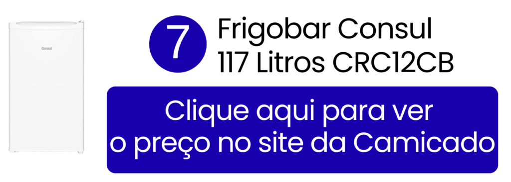 Frigobar Consul 117 litros branco com boa organização interna na Camicado.