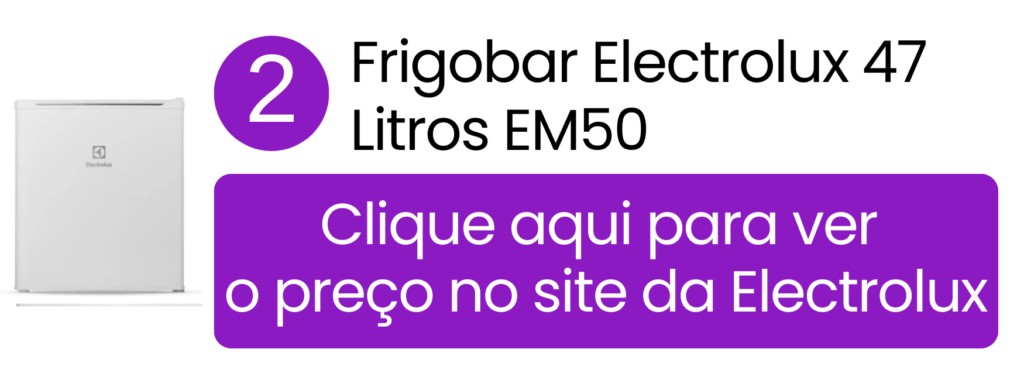 Frigobar Electrolux 47 litros Efficient branco direto da loja oficial Electrolux.