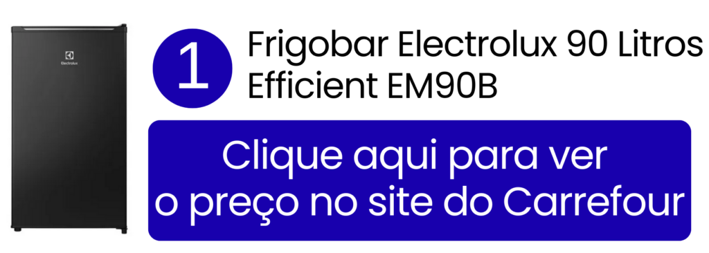 Ver preço do frigobar Electrolux 90 litros Efficient preto no Carrefour.