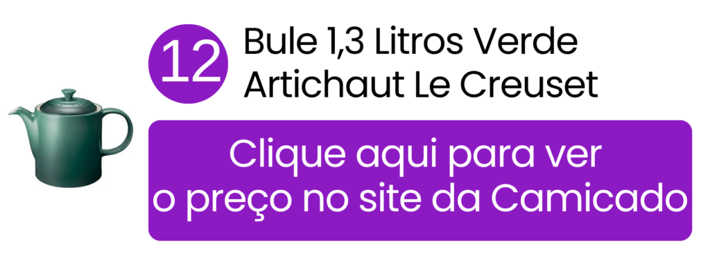 Cerâmica premium esmaltada do bule Le Creuset Verde Artichaut na Camicado.