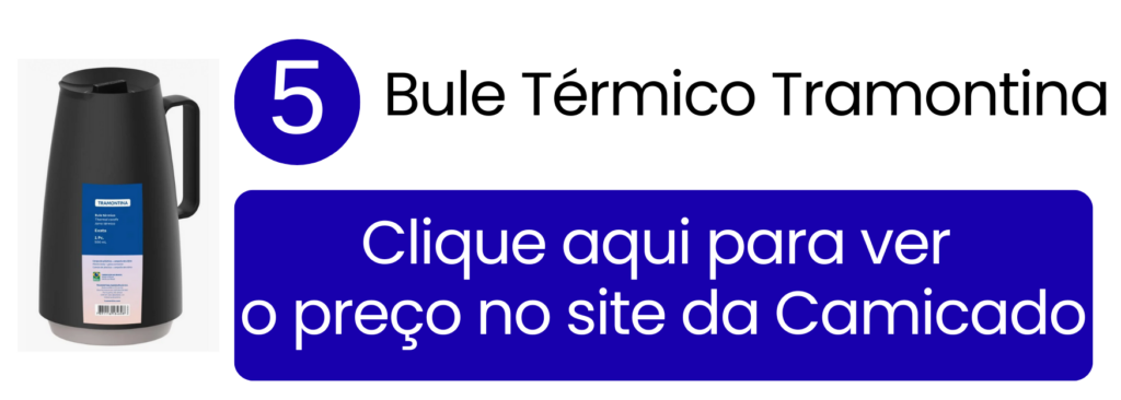 Bule térmico Tramontina Exata com alta retenção de temperatura na Camicado.