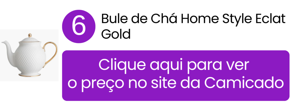 Bule Eclat Gold com detalhes dourados para ocasiões especiais na Camicado.