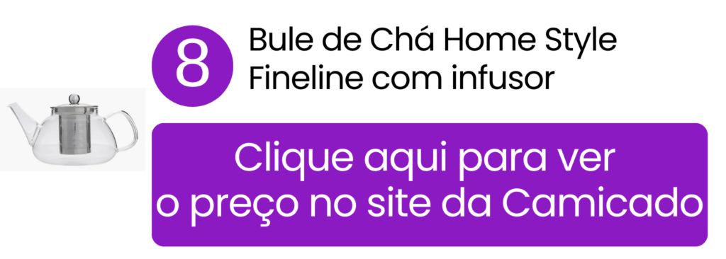 Bule Home Style com infusor interno facilitando o preparo de ervas na Camicado.