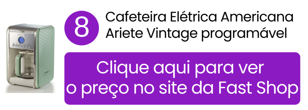 Cafeteira americana Ariete Vintage verde com design retrô na Fast Shop.