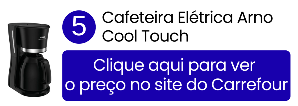Cafeteira elétrica Arno Cool Touch com jarra térmica de 1L no Carrefour.
