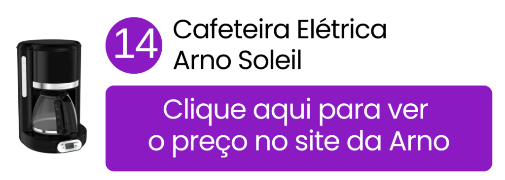 Cafeteira Arno Soleil preta de 1,25L com design moderno e funcional.