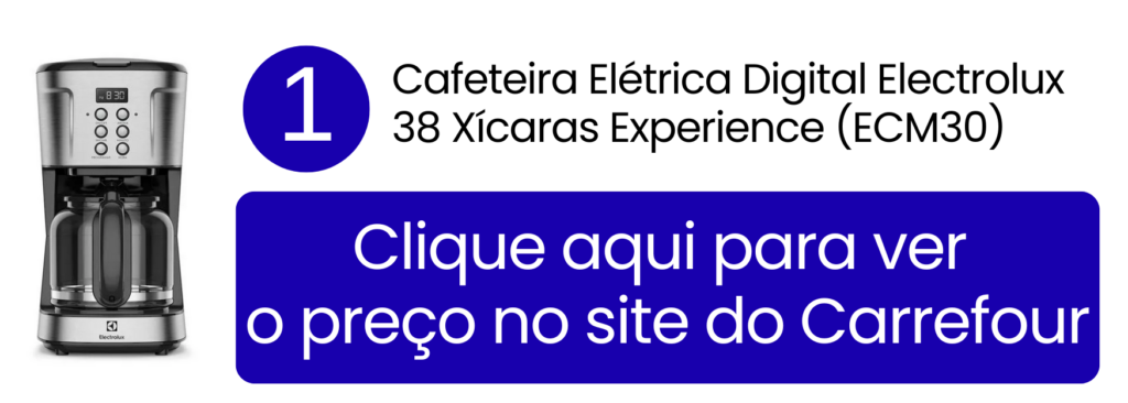 Cafeteira Electrolux Experience ECM30 programável de 38 xícaras no Carrefour.