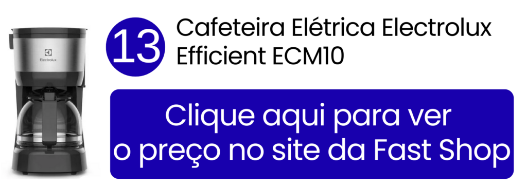 Cafeteira Electrolux Efficient ECM10 Granite Gray de 15 xícaras na Fast Shop.
