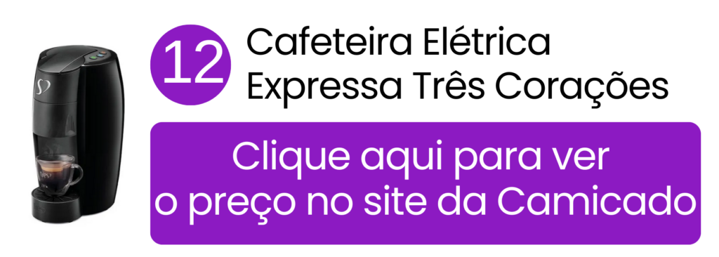 Cafeteira LOV Três Corações para preparo rápido de cápsulas na Camicado.